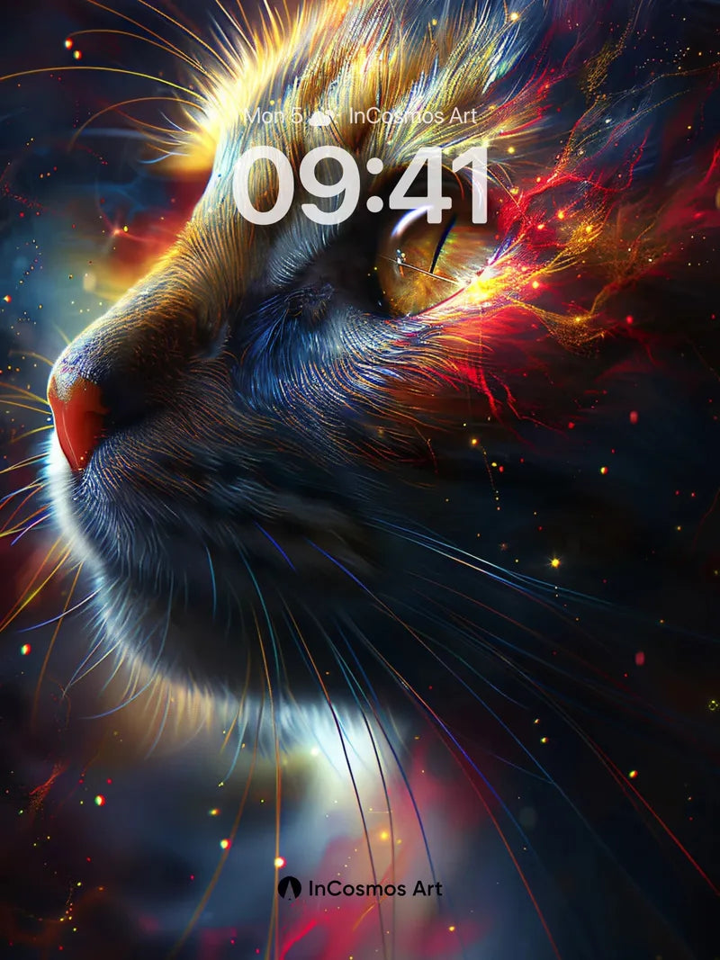 Cosmic Whisker Wallpaper with Nebula Eyes wallpaper for iPhone, iPad & Mac