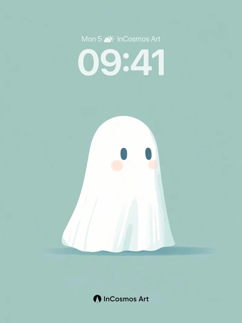 Soft Whisper Ghost Wallpaper with Pastel Hush
