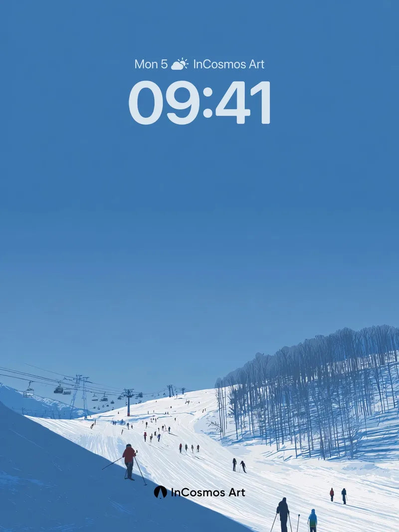 Serenity Slope Wallpaper with Winter Light