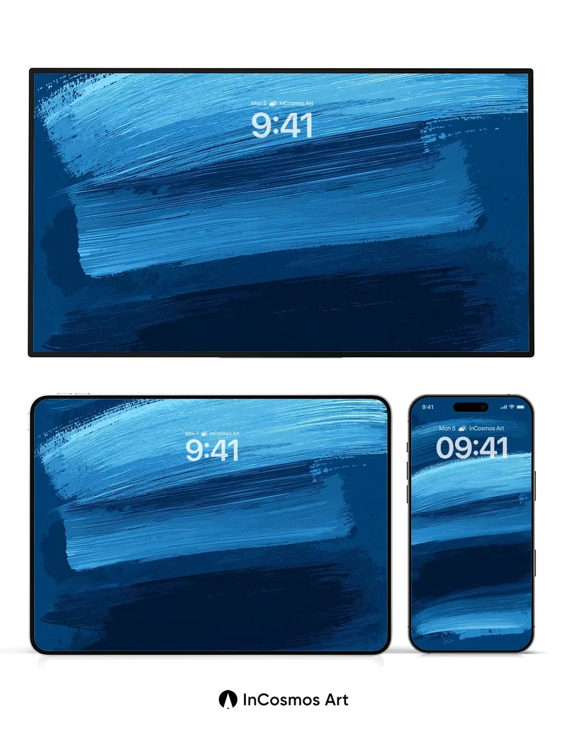 Deep Sea Hush Wallpaper with Brushstroke Depth