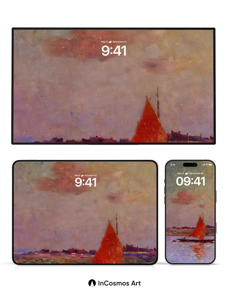 Serenity Sailed Wallpaper with Crimson Sail