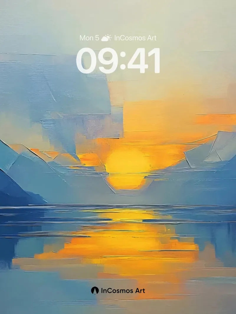 Golden Hush Wallpaper with Mountain Mirrors