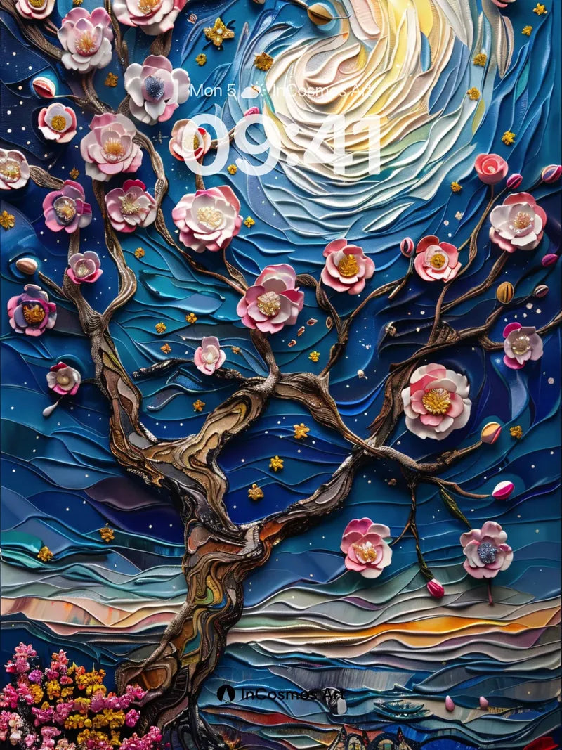 Starry Bloom Wallpaper with Cosmic Roots wallpaper for iPhone, iPad & Mac