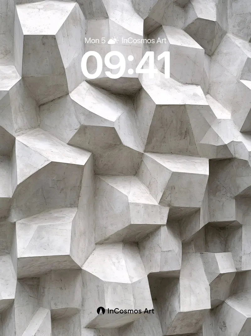 Stone Labyrinth Wallpaper with Geometric Shadows