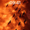 Crimson Storm Wallpaper with Galloping Silhouettes wallpaper for iPhone, iPad & Mac