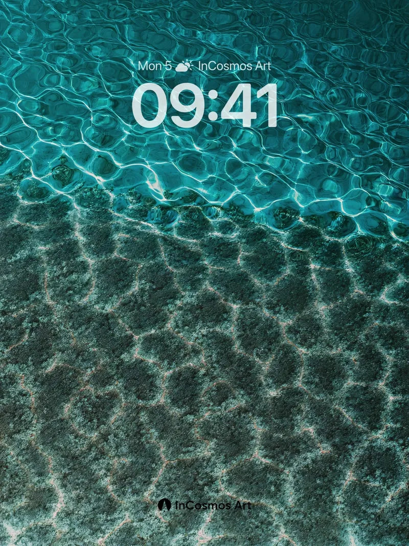 Sapphire Currents Wallpaper with Sunlit Mosaic