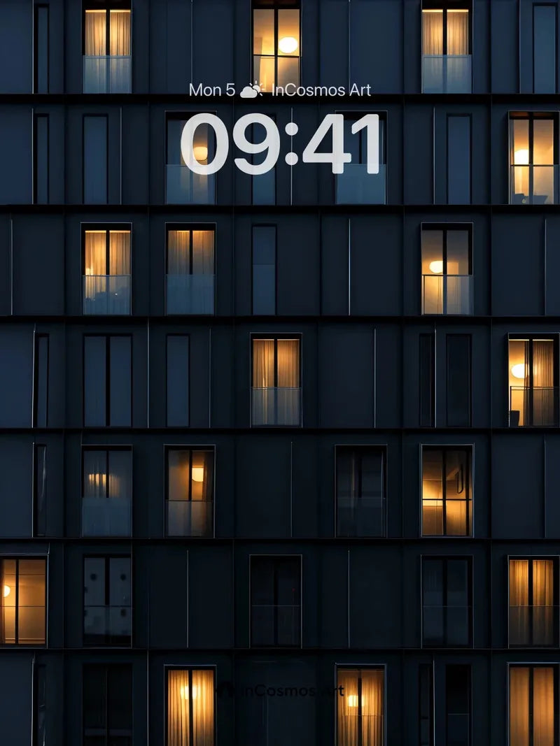 Whispering Grid Wallpaper with Warm Light Veins