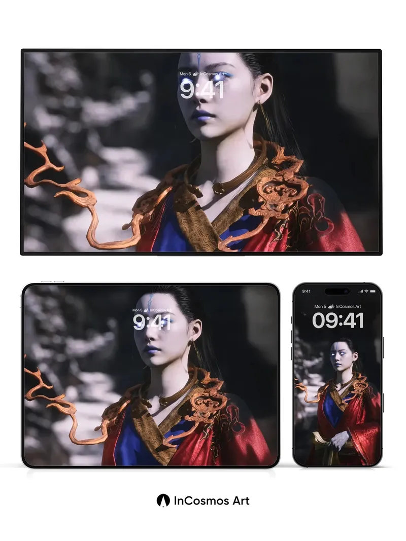 Luminous Serpent Wallpaper with Celestial Eyes