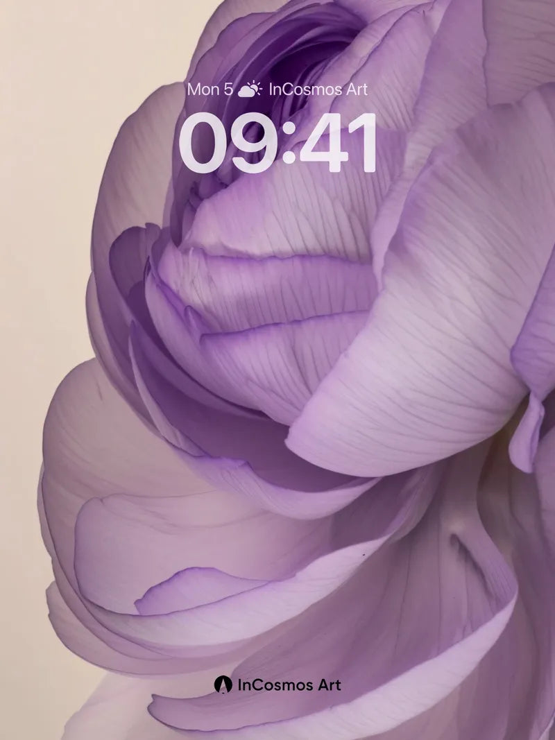Lavender Hush Wallpaper with Ethereal Petals wallpaper for iPhone, iPad & Mac