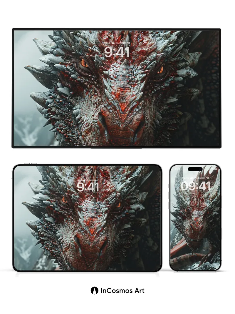 Frost-Blooded Dragon Wallpaper with Snow-Crusted Scales