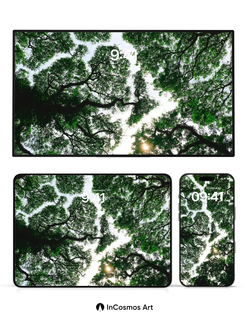 Canopy Whisper Wallpaper with Sunlit Veins