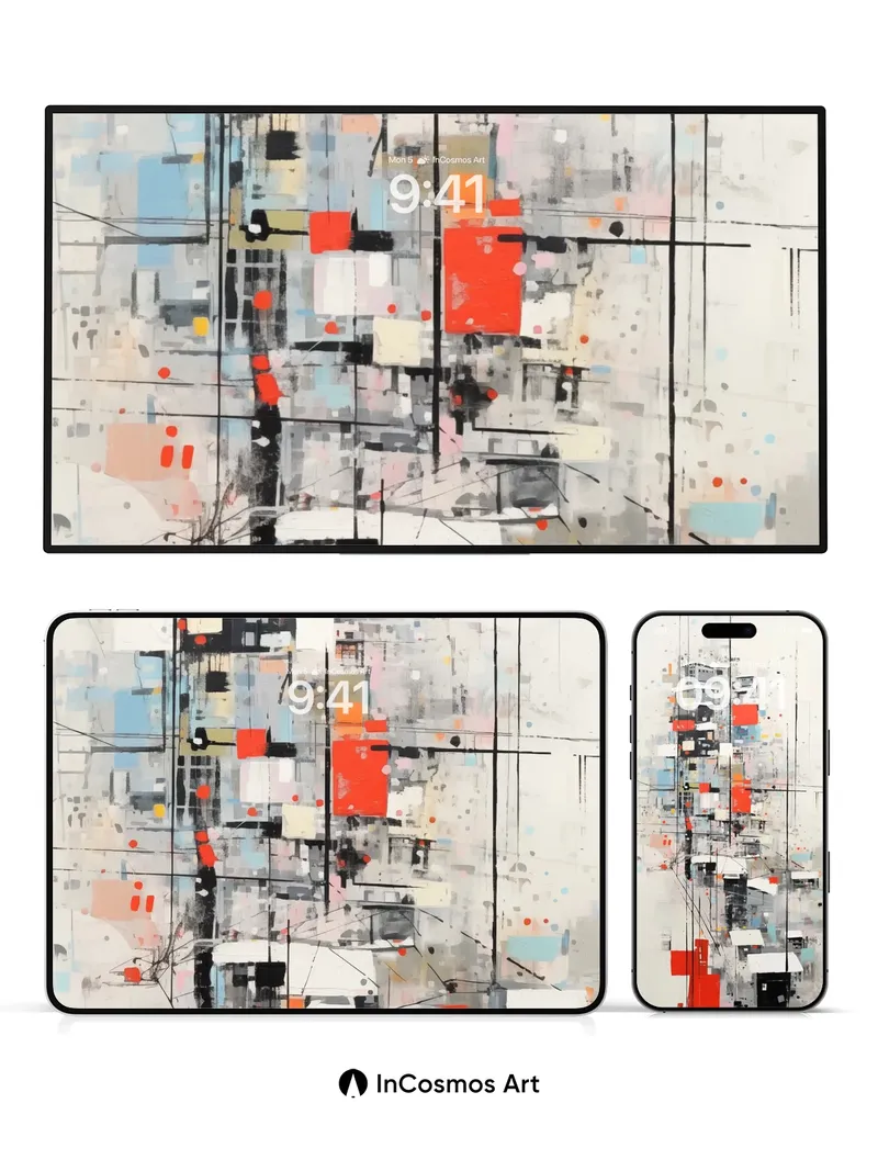 Urban Pulse Wallpaper with Hidden Lines