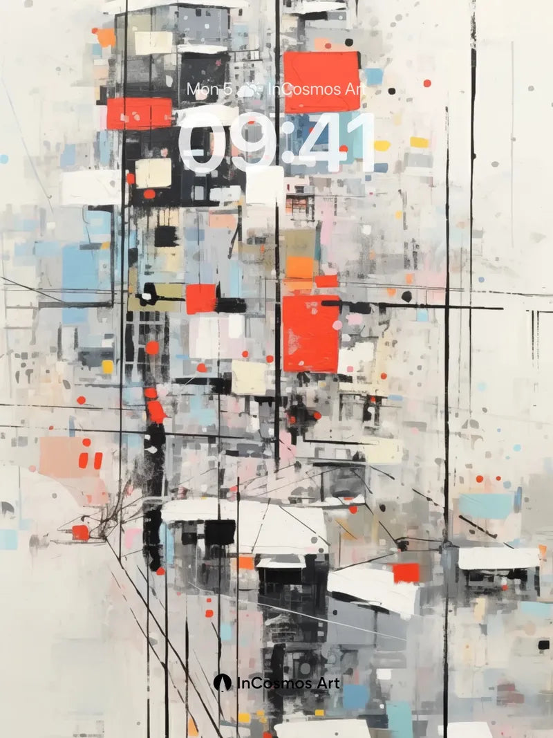 Urban Pulse Wallpaper with Hidden Lines