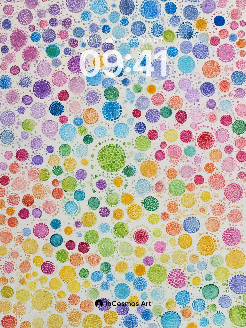 Playful Polka Dot Wallpaper with Rainbow Hues wallpaper for iPhone, iPad & Mac