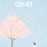 Serene Cherry Bloom Wallpaper with Floating Petals wallpaper for iPhone, iPad & Mac