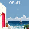 Serenity Cove Wallpaper with Crimson Door wallpaper for iPhone, iPad & Mac