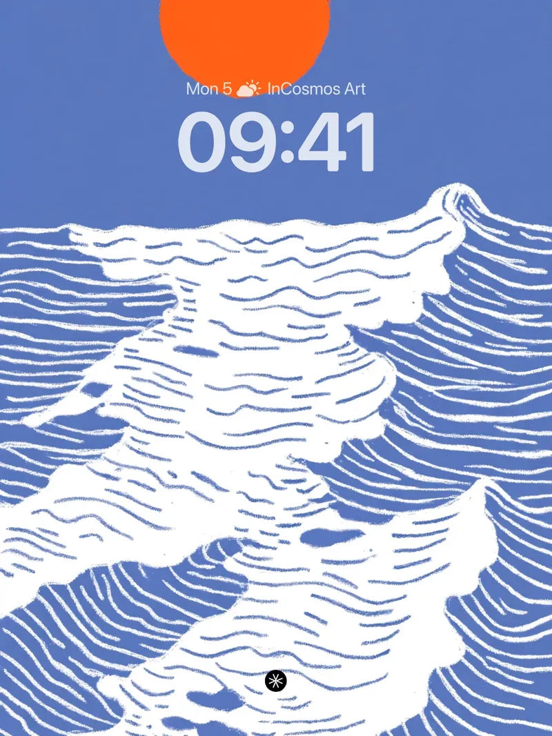 Oceanic Serenity Wave Wallpaper with Sunlit Horizon wallpaper for iPhone, iPad & Mac
