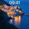 Cobalt Hush Wallpaper with Lit Cliffs wallpaper for iPhone, iPad & Mac