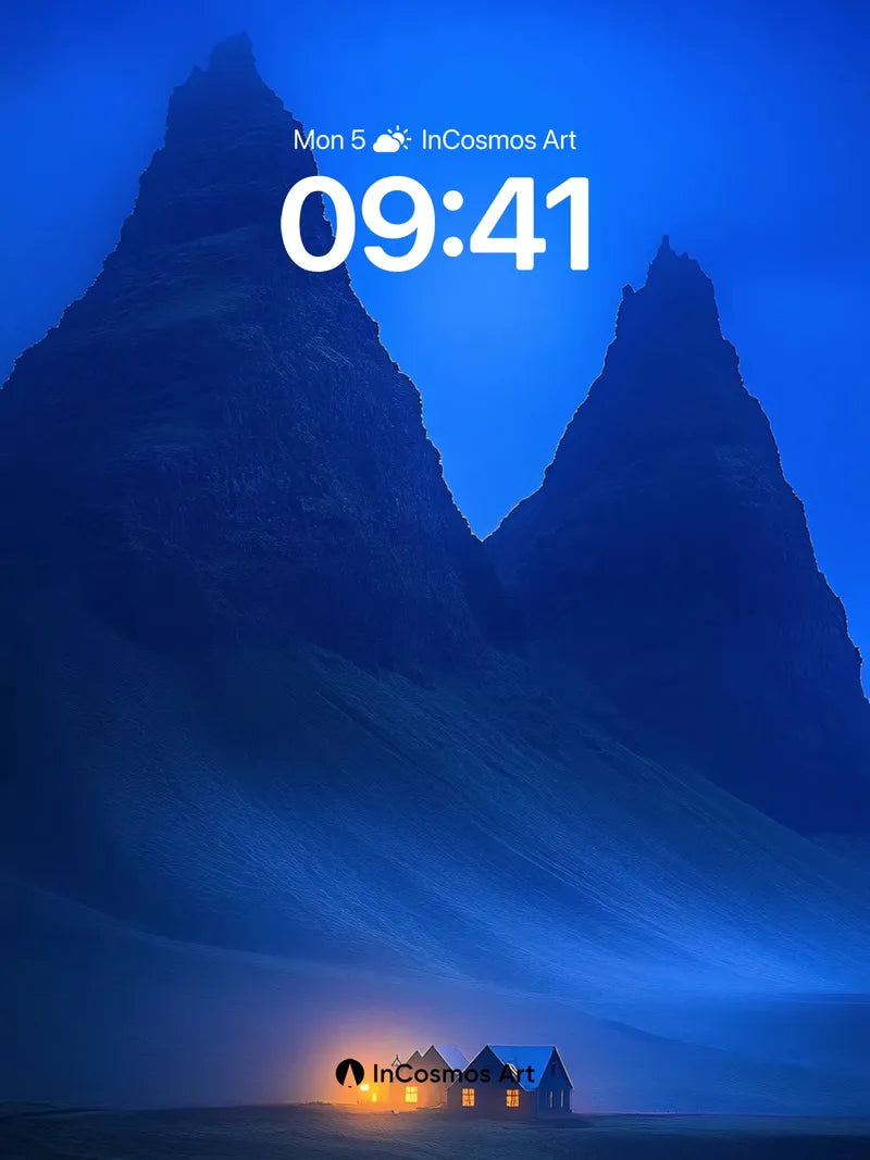 Cobalt Silence Wallpaper with Mountain Whispers wallpaper for iPhone, iPad & Mac