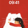Warm Embrace Wallpaper with Fluffy Whiteness wallpaper for iPhone, iPad & Mac