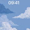 Hand-Drawn Cloud Skyline Wallpaper Aesthetic