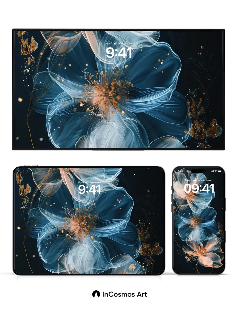 Luminous Bloom Wallpaper with Ethereal Petals