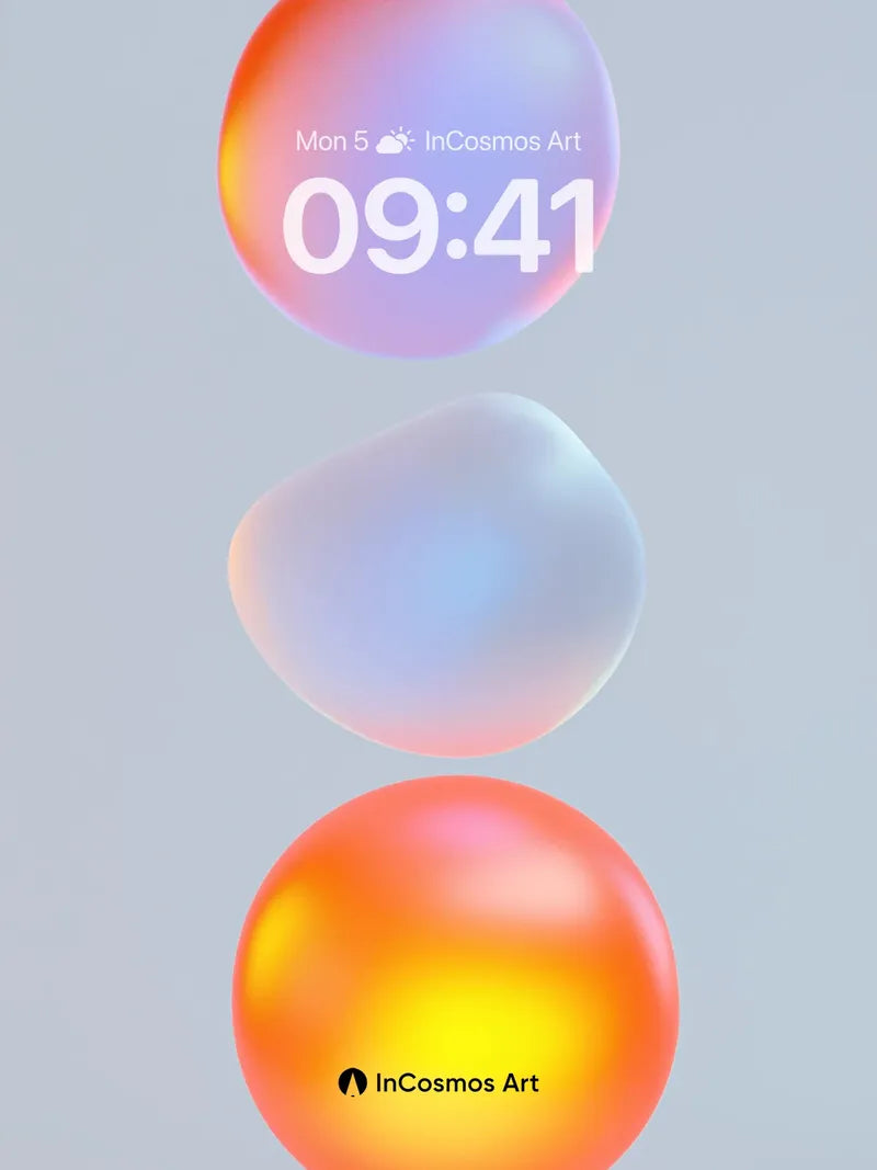 Floating Chroma Wallpaper with Soft Light Veils