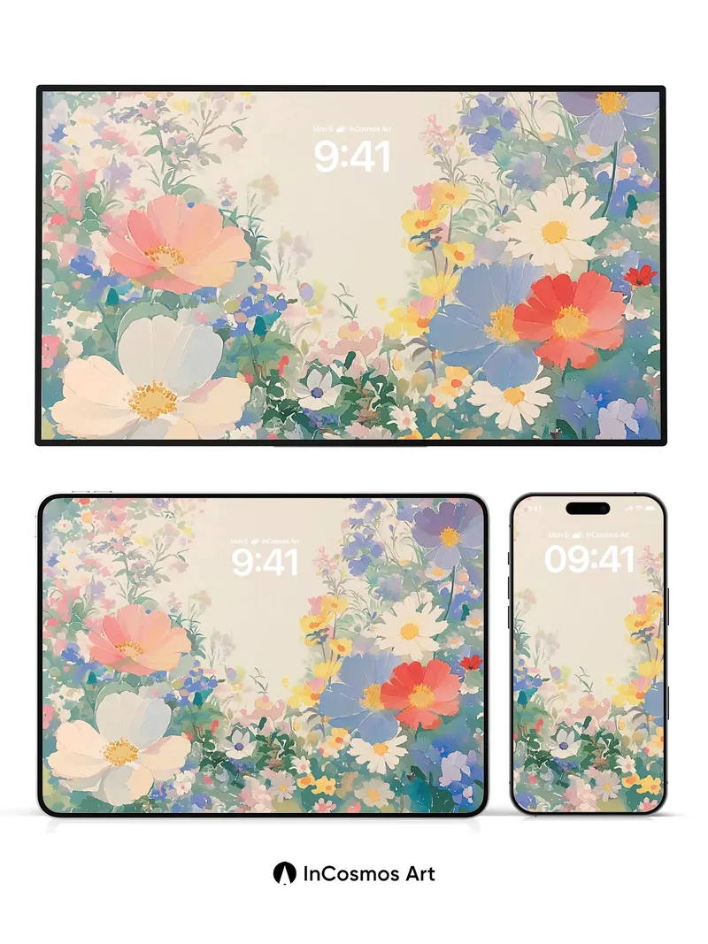 Whispering Bloom Wallpaper with Soft Light Veil