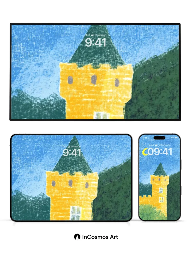 Whispering Tower Wallpaper with Moonlit Hush