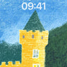 Whispering Tower Wallpaper with Moonlit Hush wallpaper for iPhone, iPad & Mac