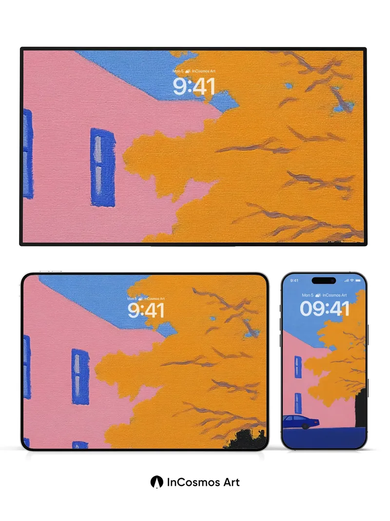 Autumn Hush Wallpaper with Pink House Echo