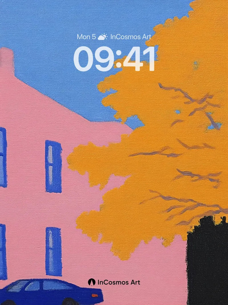 Autumn Hush Wallpaper with Pink House Echo