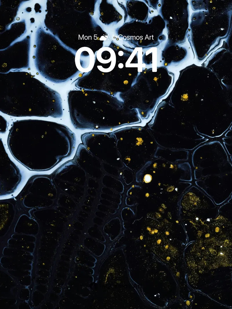 Cosmic Veil Wallpaper with Golden Sparks