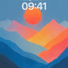 Serene Gradient Mountains Wallpaper with Soft Haze wallpaper for iPhone, iPad & Mac