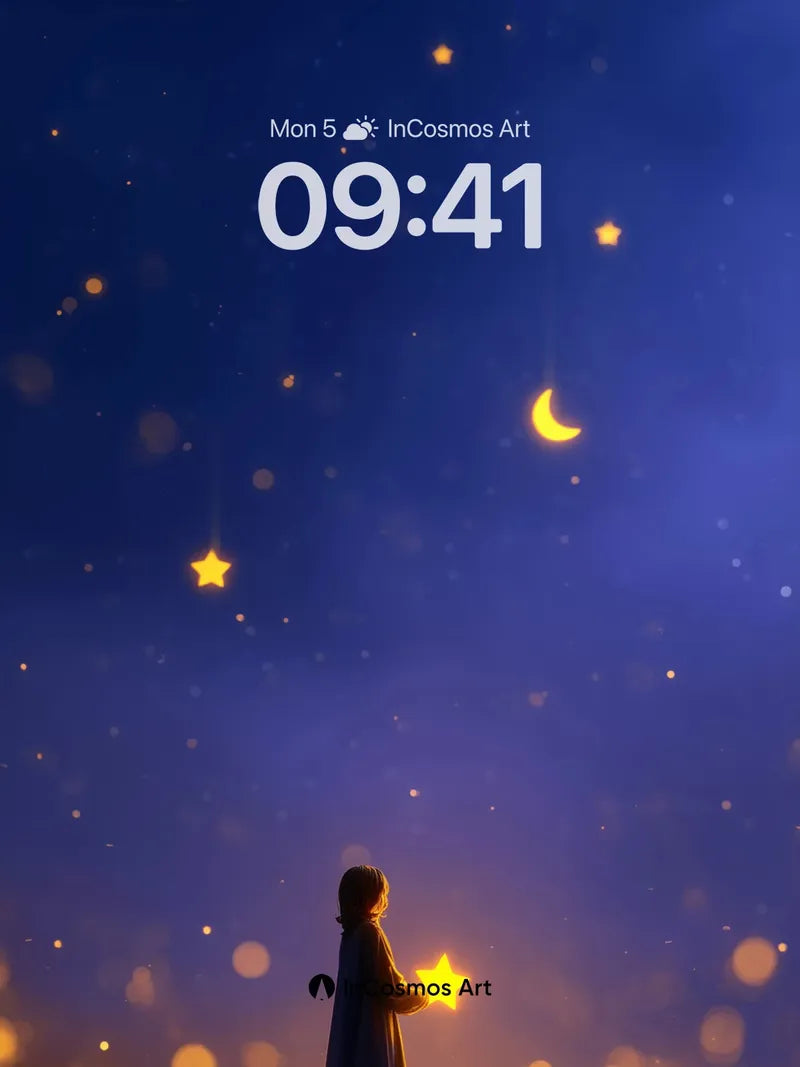 Stellar Whisper Wallpaper with Floating Light wallpaper for iPhone, iPad & Mac