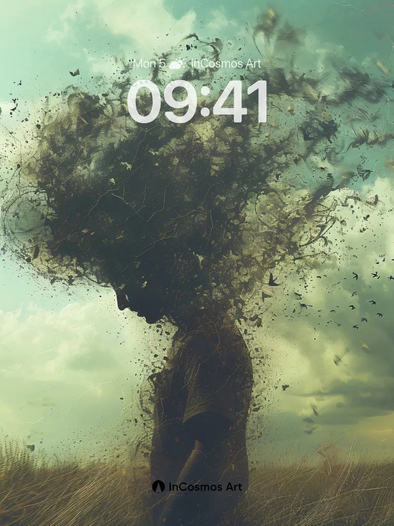 Dissolving Silhouette Wallpaper with Whispers of Wind