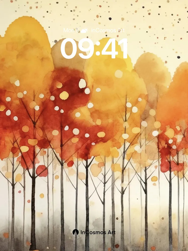 Autumn Hush Wallpaper with Floating Light