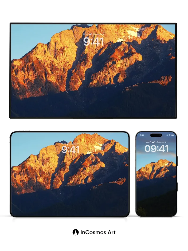 Golden Edge Wallpaper with Alpine Firelight