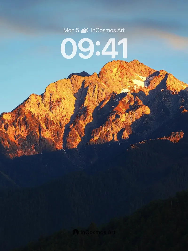 Golden Edge Wallpaper with Alpine Firelight