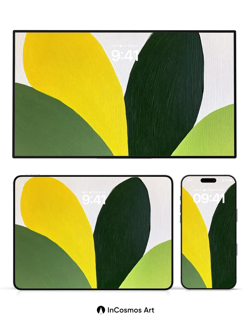 Emerald Hush Wallpaper with Sunlit Petals