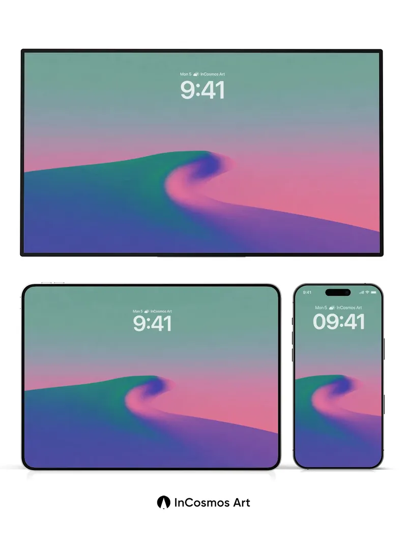 Serene Gradient Wallpaper with Fluid Horizon