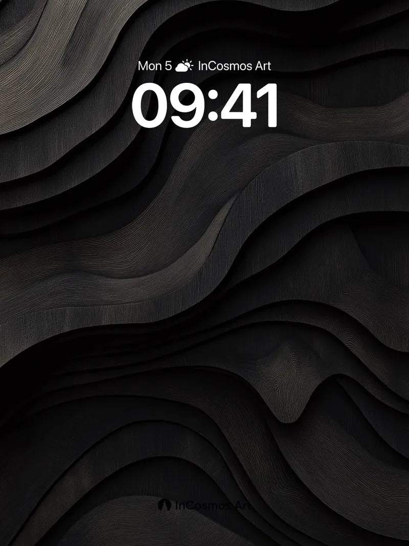 Shadowed Waves Wallpaper with Wood Grain Pulse