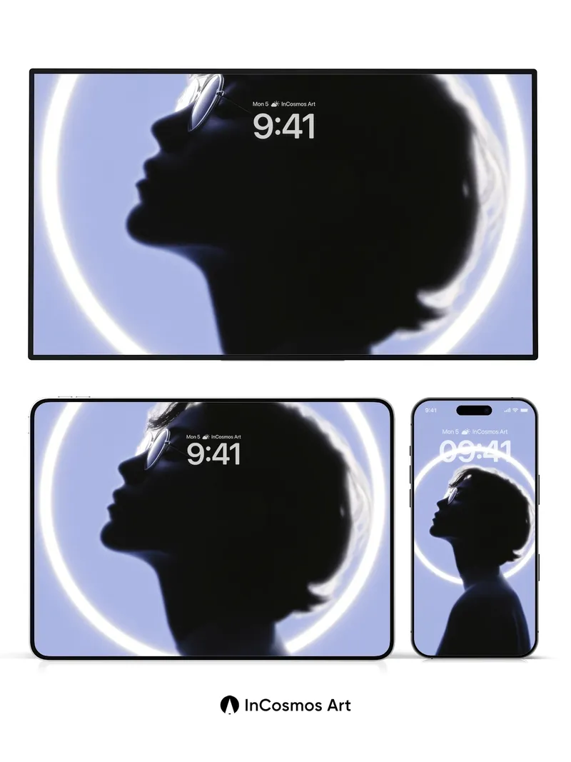 Silhouetted Halo Wallpaper with Ethereal Light