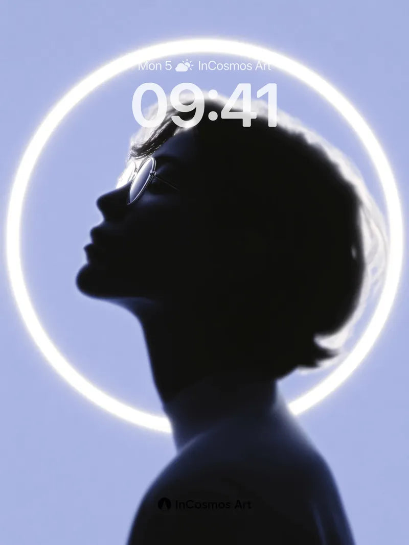 Silhouetted Halo Wallpaper with Ethereal Light