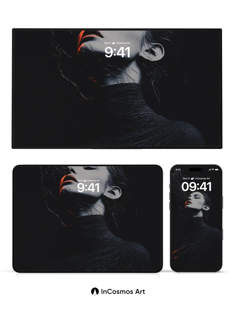 Shadow Weave Wallpaper with Crimson Veins