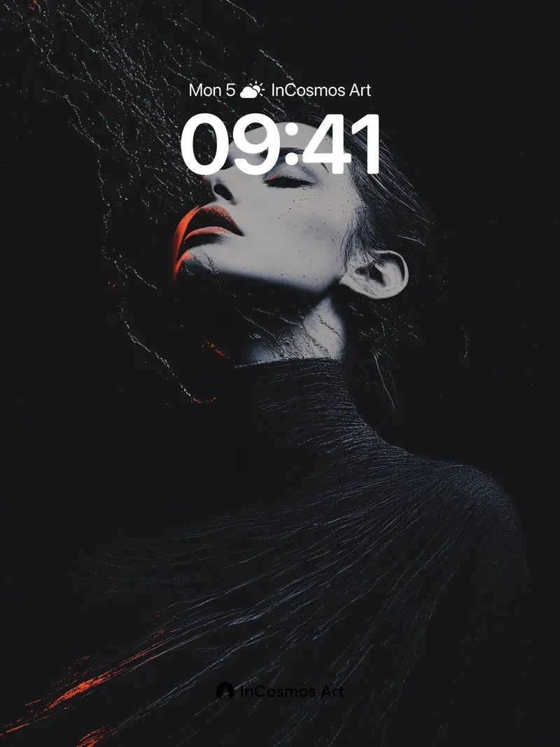 Shadow Weave Wallpaper with Crimson Veins