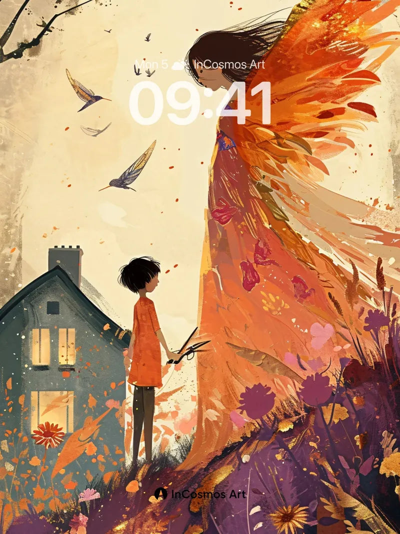 Autumn Whispers Wallpaper with Feathered Light