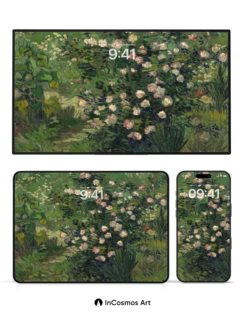 Whispering Garden Wallpaper with Floating Petals