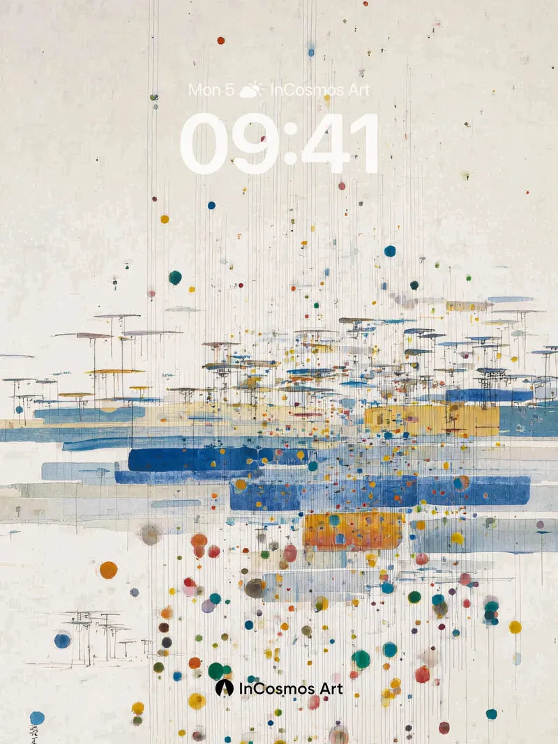 Quiet Rainfall Wallpaper with Suspended Color wallpaper for iPhone, iPad & Mac