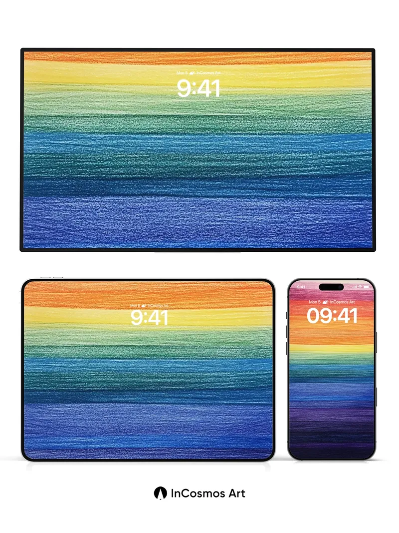 Spectrum Horizon Wallpaper with Textured Light